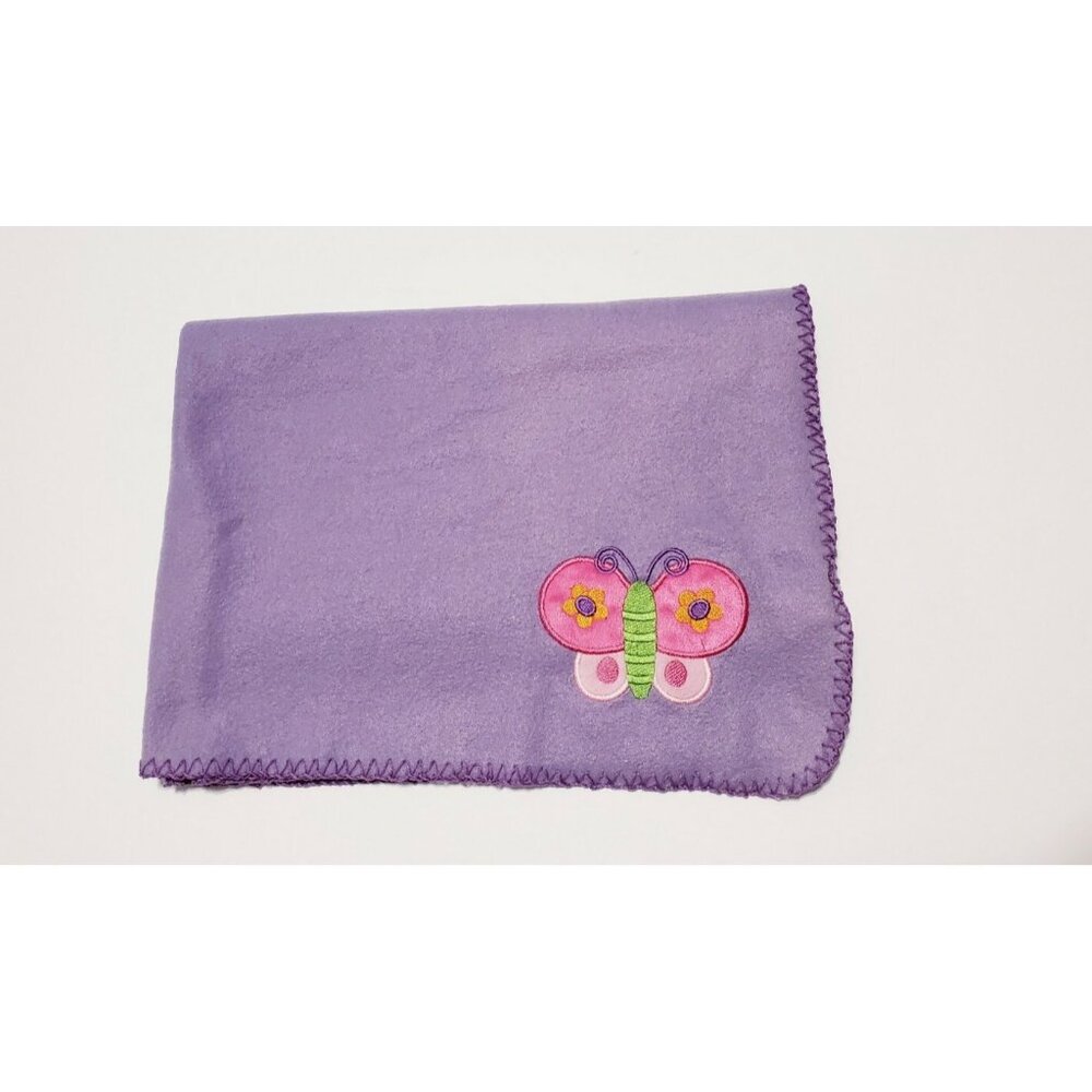 Stephen Joseph Blanket Purple Butterfly Baby Girl light fleece